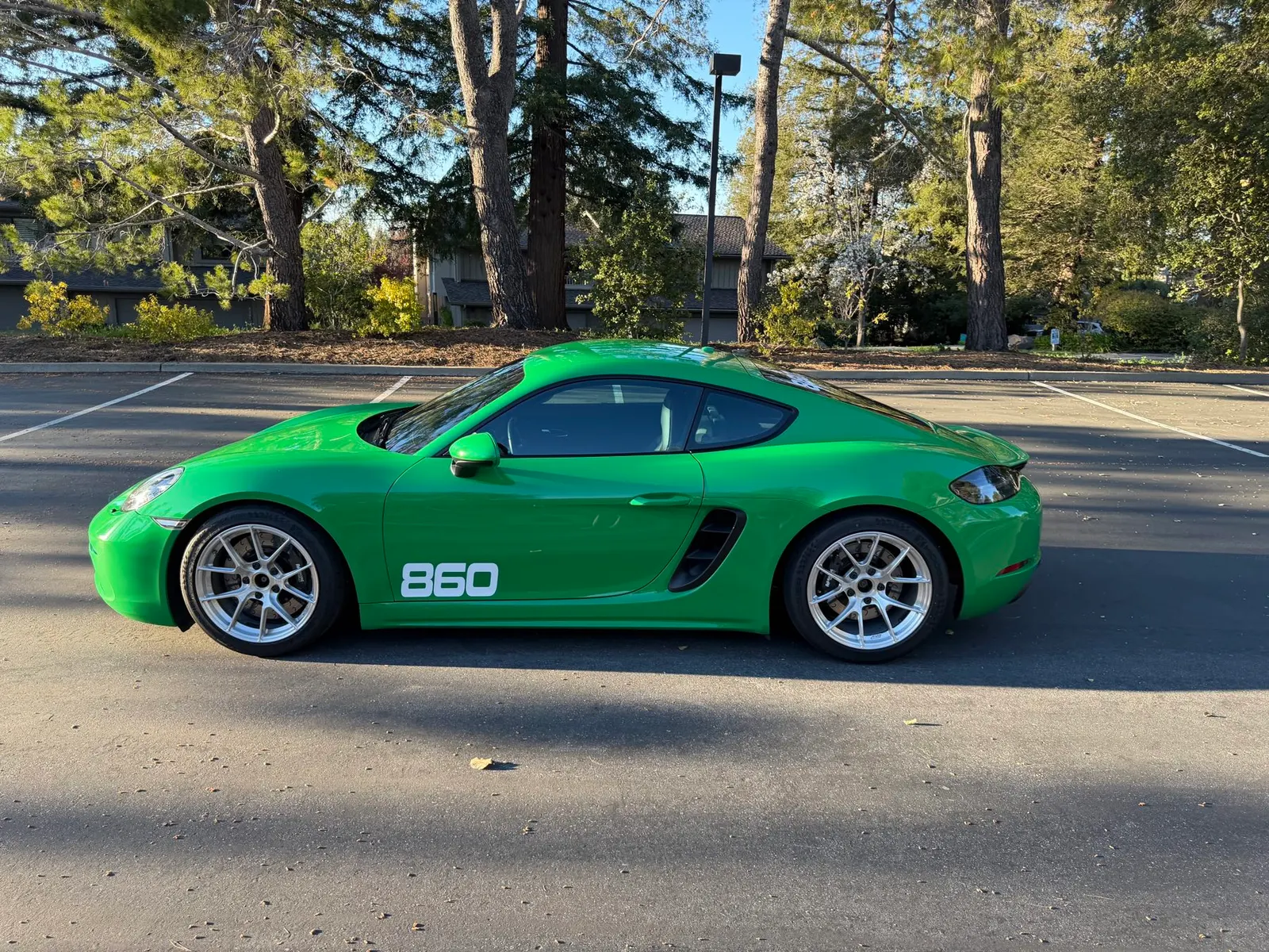 Green Porsche 718 Cayman S — mobile Porsche maintenance by LTB Racing