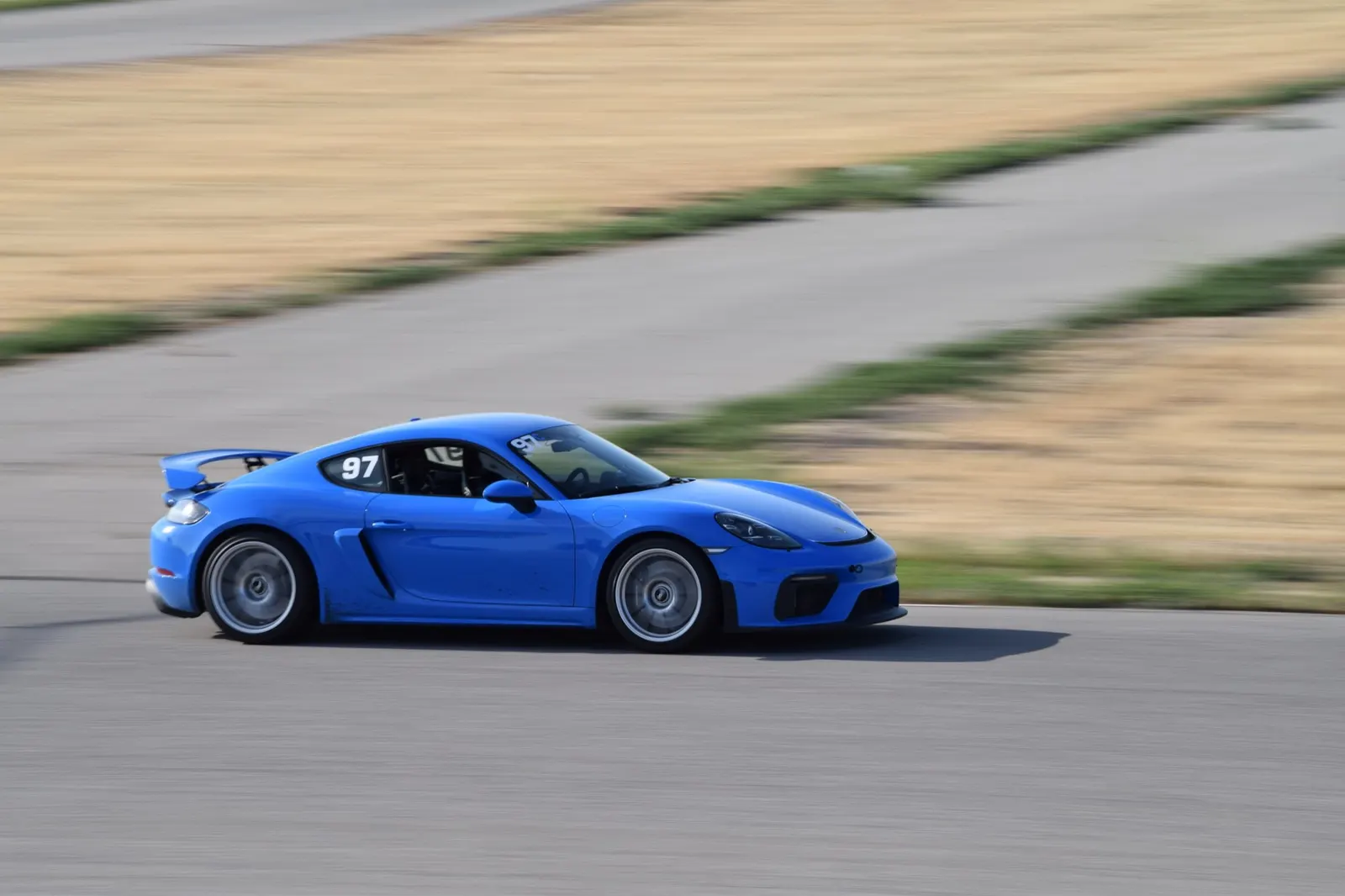 Shark Blue Porsche 718 GT4 serviced at the owner's location by LTB Racing