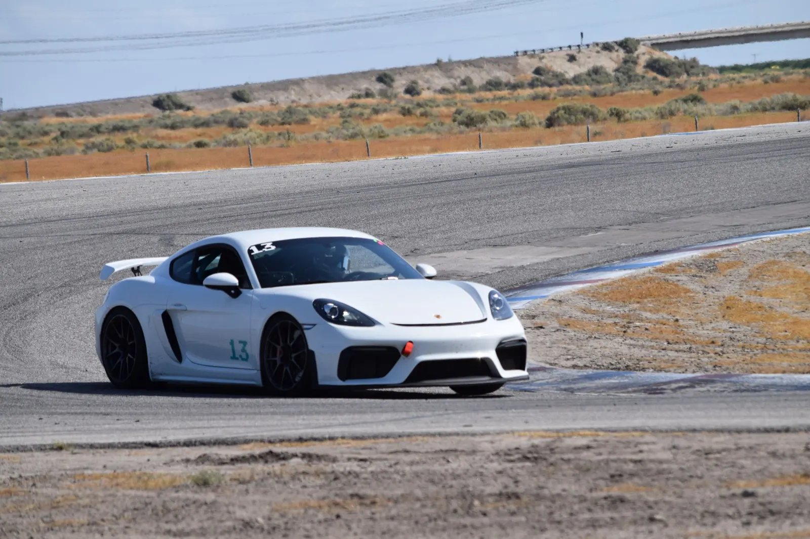 White Porsche 718 GT4 serviced by LTB Racing mobile mechanics in the SF Bay Area